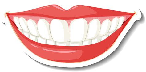 Lips with teeth on white background 4025879 Vector Art at Vecteezy