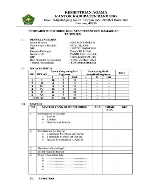 Instrumen Monev Ramadhan 2024 Pdf