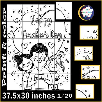 Happy Teachers Day Crafts Collaboration Poster Art Coloring Pages