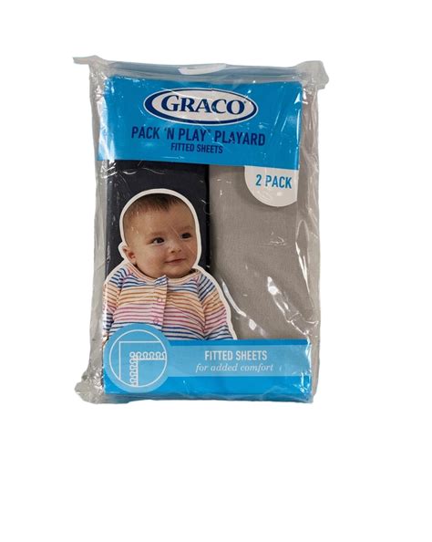 graco pack  play fitted sheet  pack dark greypale grey