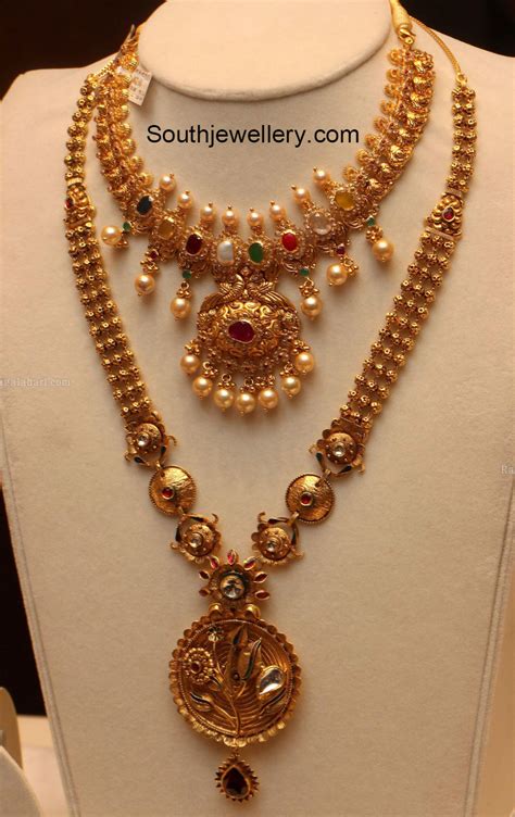 Uncut Navaratna Mango Necklace Gundla Mala Indian Jewellery Designs