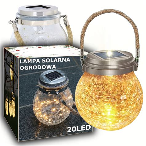 LAMPA SOLARNA OGRODOWA SŁOIK Lampion Solarny 20LED XXL EFEKT SZRONU