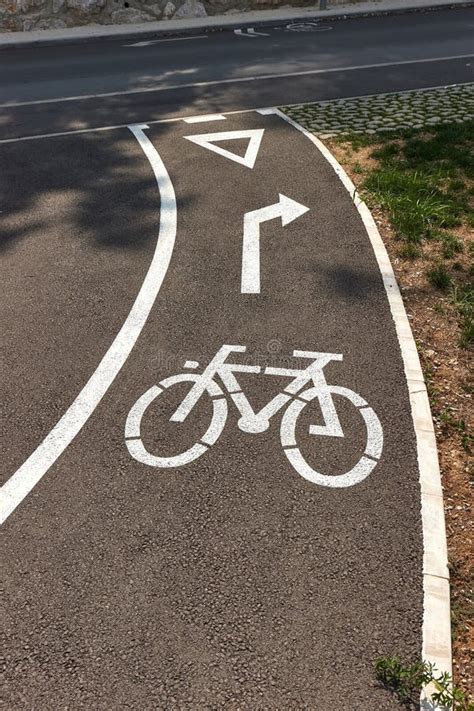 Bicycle Lane Signs Stock Photo Image Of Urban Traffic