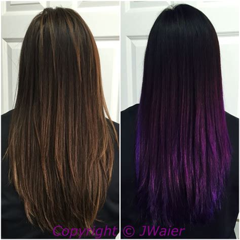 Black To Violet Ombré Using Pravana Vivids Black Violet Hair Hair