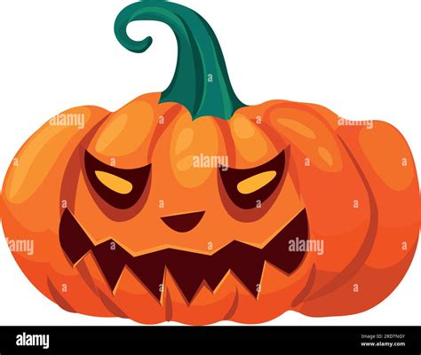 Pumpkin with carved evil face for Halloween vector illustration Stock Vector Image & Art - Alamy