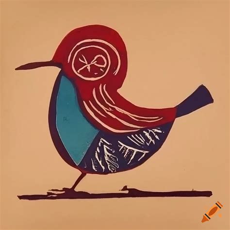 Flying Bird Linocut Art On Craiyon