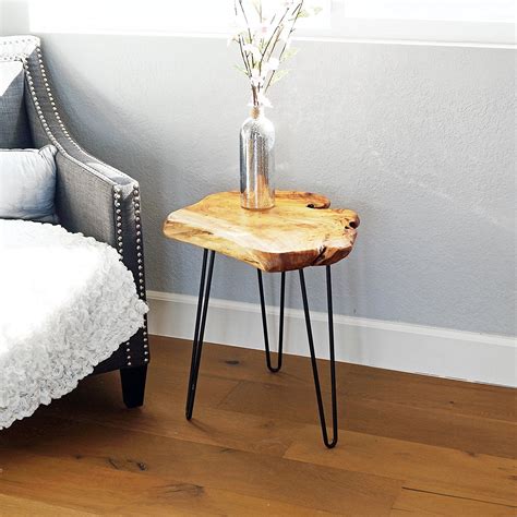 View 39 Live Edge End Table With Metal Legs