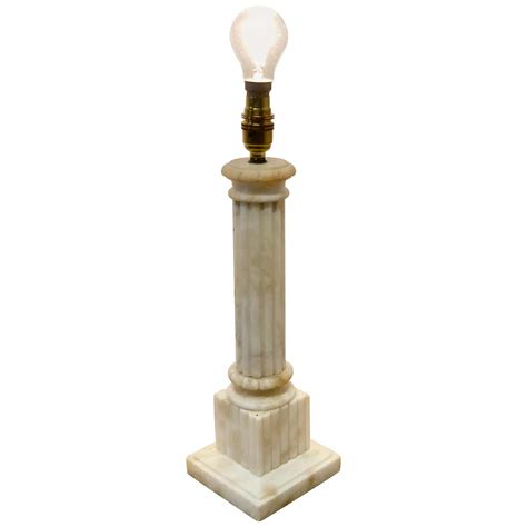 White Marble Corinthian Column Table Lamp For Sale At 1stdibs Greek Column Lamp