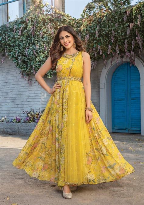 Yellow Stunning Heavy Designer Gown Style Party Wear Anarkali Suit