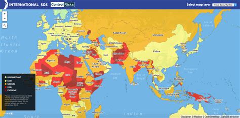 Safest Countries Map