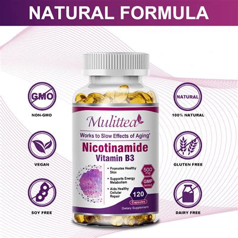 Nicotinamide 500mg Vitamin B3 Capsules Support Energy Metabolism