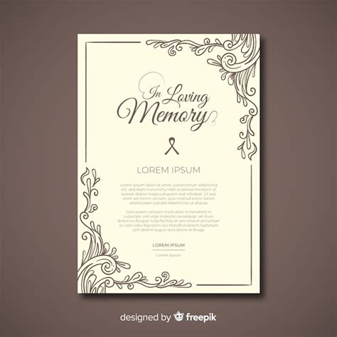 Free Vector | Funeral card template