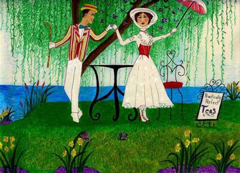 Items similar to Mary Poppins and Burt fine art illustration print Wall ...