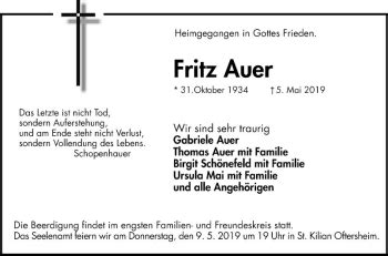 Traueranzeigen Von Fritz Auer Trauerportal Ihrer Tageszeitung