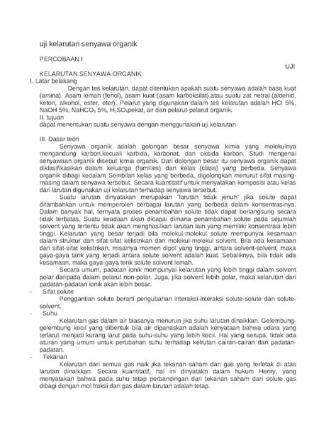 Docx Uji Kelarutan Senyawa Organik Dokumentips