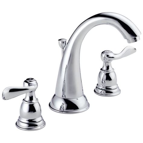 Delta Windemere With Metal Drain Chrome 2 Handle Widespread Watersense Bathroom Sink Faucet With