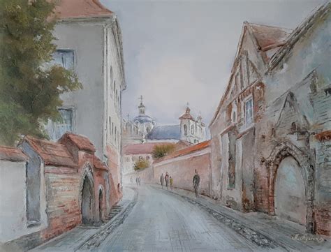 Buy Literatai Street Painting By Aleksandras Lysiukas