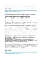 Acct Homework Current Liabilities Exercises Assignment Liberty