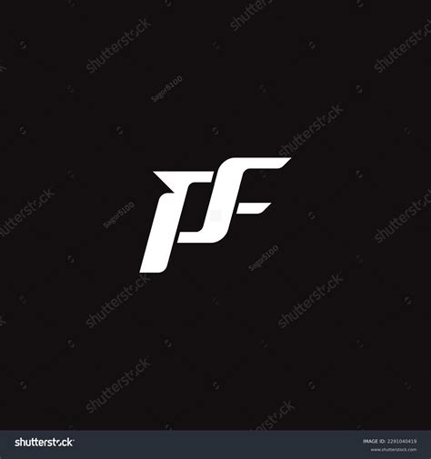 Vector Initial Pf Logo Design Vector Stock Vector Royalty Free