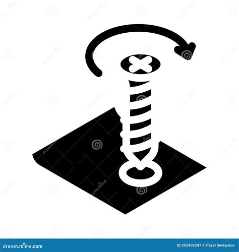 Tighten Screwdriver Assembly Furniture Glyph Icon Vector Illustration