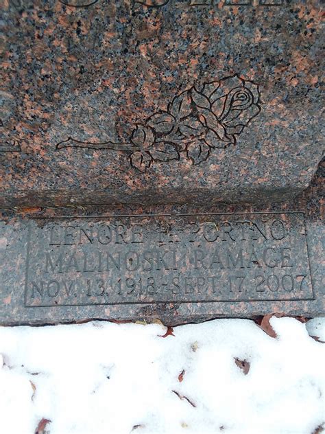 Lenore Hedwig Malinoski Portno Ramage 1918 2007 Find A Grave Memorial