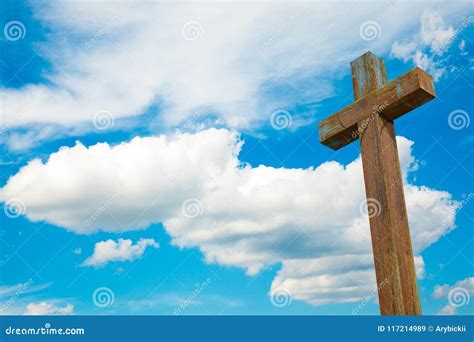 Cross On Blue Sky Stock Image Image Of Powerful Outdoor 117214989