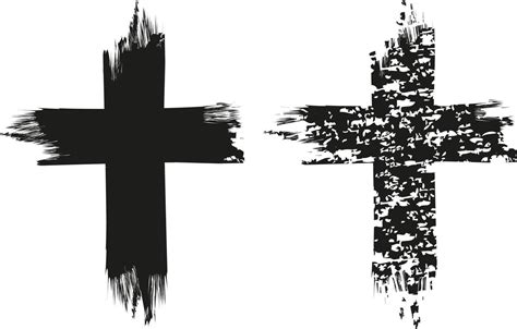 Grunge Religion Cross Black Paint Vector Art At Vecteezy