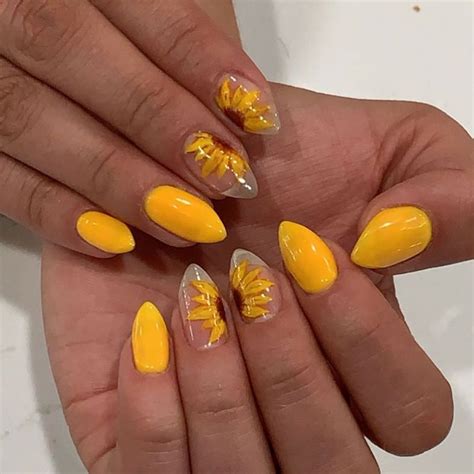 51 Bright Sunflower Nail Art Designs To Inspire You Sunflower Nails Sunflower Nail Art Nails