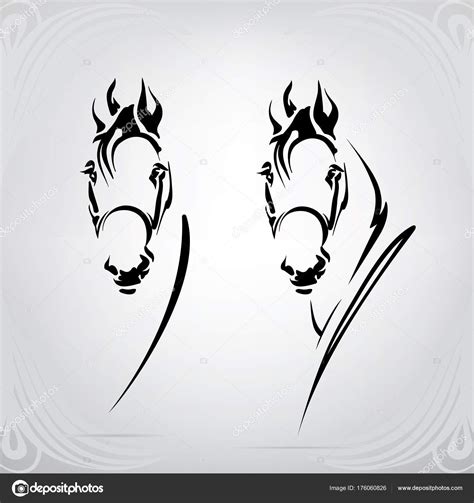 Vector Silhouette Horse's Head Stock Vector Image by ©nutriaaa #176060826