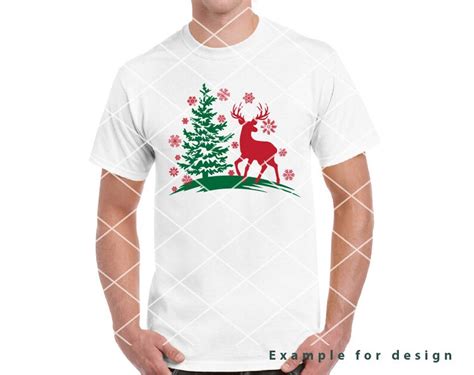 Christmas Deer Scene Svg Snowflakes Svg Reindeer Svg Etsy