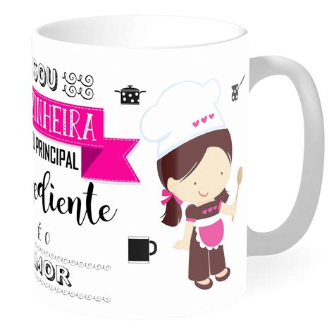 Caneca Cozinheira Cozinheiro Personalizada Nome Porcelana