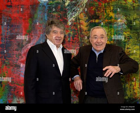 Der Kuenstler Gerhard Richter Rechts Und Kunstsammler Frieder Burda