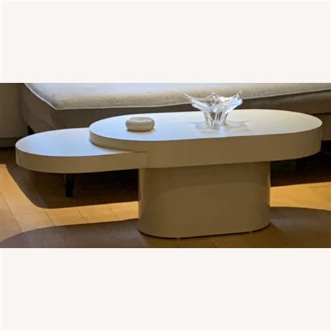 Custom Modern White Coffee Table - AptDeco