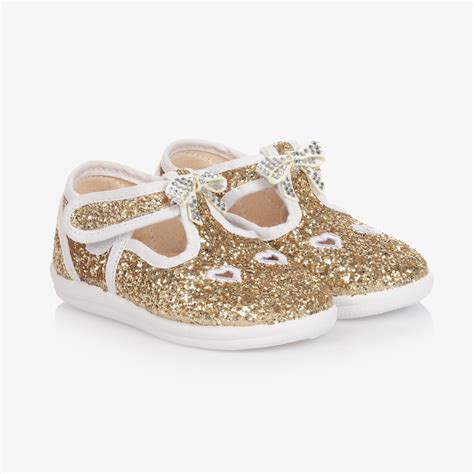 Monnalisa - Girls Pink Glitter Shoes | Childrensalon