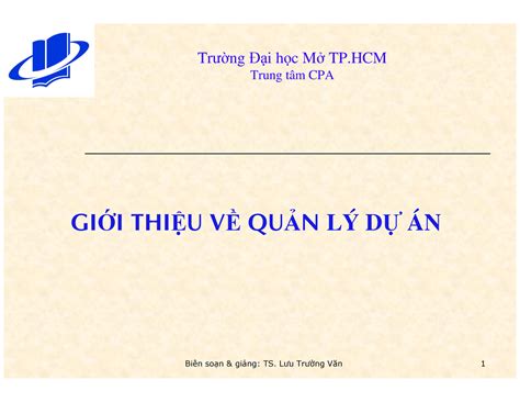 2 Gioi thieu ve QLDA Giời thiệu quản lý dự án Tr ng i Studocu