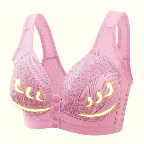 Gersome Front Closure Bras For Women No Underwire Padded Wireless