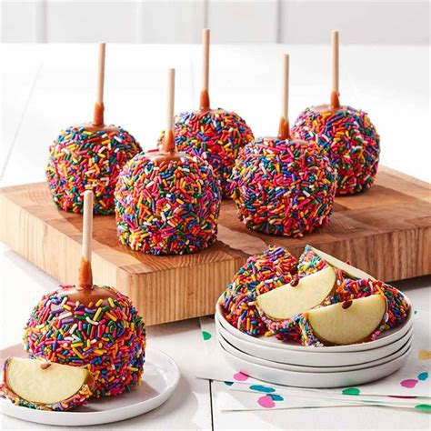 Rainbow Sprinkle Caramel Apples, Case of 6 | Affy Tapple