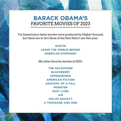 Barack Obamas Favorite Films Of 2023 Roscarrace