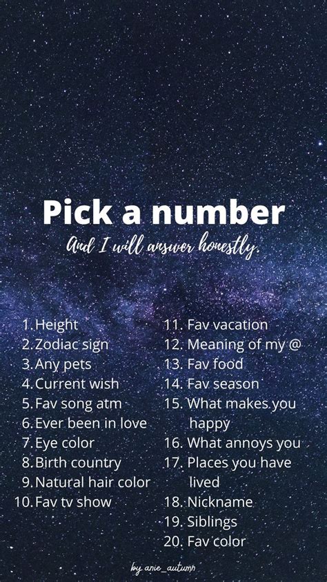 Instagram Story Pick A Number Questions Instagram Story Questions