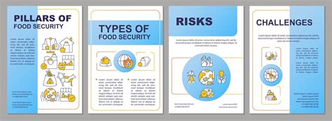 Modèle De Brochure Bleu Piliers De La Sécurité Alimentaire Risques Et Défis Conception De