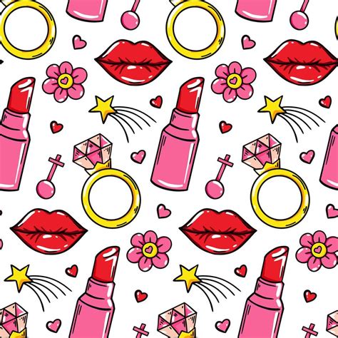 Love Seamless Pattern With Sexy Lips Valentines Day Design Vector Illustration 5521693 Vector