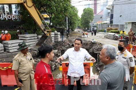 Kebut Pengerjaan Saluran Air Wali Kota Eri Mohon Maaf Beberapa Jalan