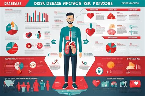 Heart Disease Risk Factors Infographic In Flat Design Vector Illustration Premium Ai Generated