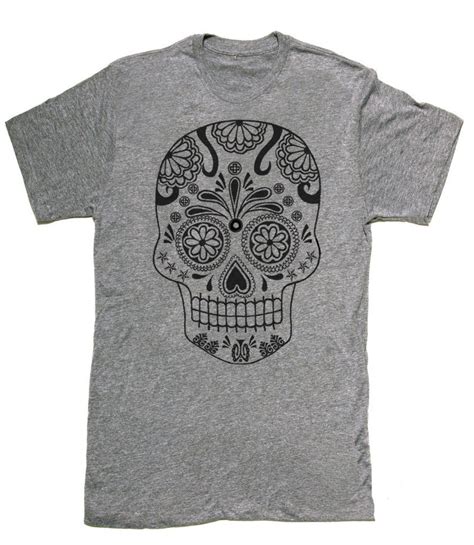 Mens Unisex T Shirt Sugar Skull Sizes Sm Med Lg Xl Etsy