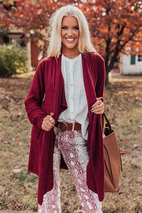 Cant Get Enough Cuddles Cardigan In Wine • Impressions Online Boutique