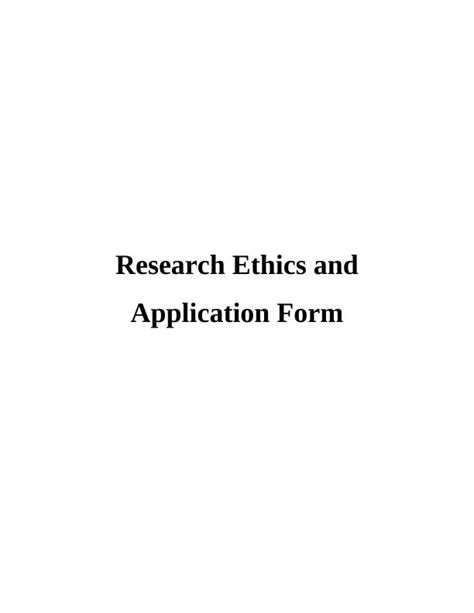 Research Ethics Application Form Desklib