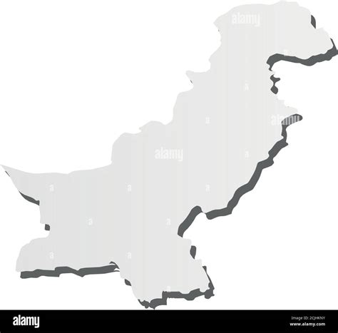 Pakistan Grey D Like Silhouette Map Of Country Area With Dropped