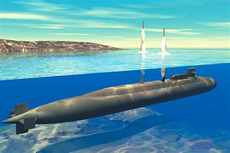 File:Ohio-class submarine launches Tomahawk Cruise missiles (artist ...