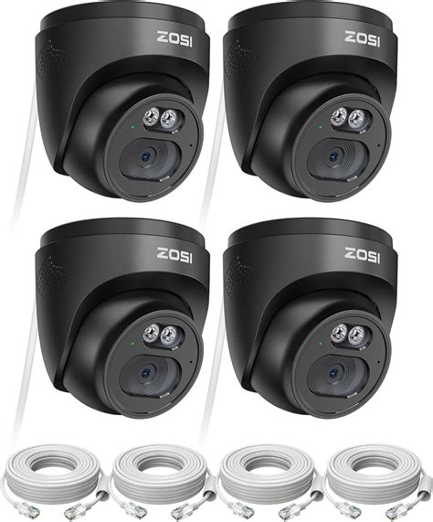 Amazon Zosi C Pack Mp K Qhd Add On Poe Ip Camera Outdoor