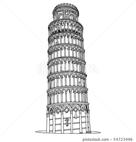 Leaning Tower Of Pisa In Italy Vector Illustration Stock Illustration